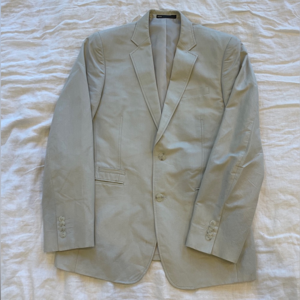 Mexx Slim-fit Linen Cotton Blazer in Light Grey EU 36